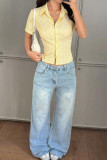 V-neck Striped Short Sleeved Shirt