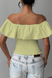 Ruffled One Shoulder Waist Cinching Shirt