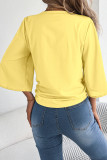 V-neck Seven Quarter Sleeve Chiffon Shirt