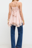 Off Shoulder Ruffle Edge Camisole Sleeveless Vest