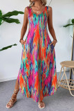 Zebra Print V-neck Sleeveless Large Size Dress