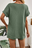 V-neck Solid Color T-shirt Shorts 2-piece Set