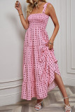 Printed Vacation Style Camisole Backless Dress