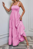 Sleeveless Waist Cinched Striped Printed Dress