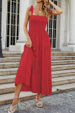 Printed Vacation Style Camisole Backless Dress