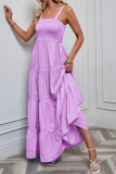 Sleeveless Waist Cinched Striped Printed Dress