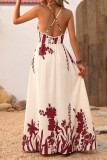 Retro Backless Deep V-neck Waist Cinched Dress