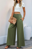 High Elastic Waist Loose Wide Leg Pants