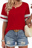 Round Neck Hollowed Out Short Sleeved T-shirt