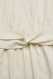 V-neck Waist Cinching Short Sleeved Dress