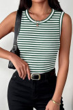 Summer Sleeveless Round Neck Ribbed Vest