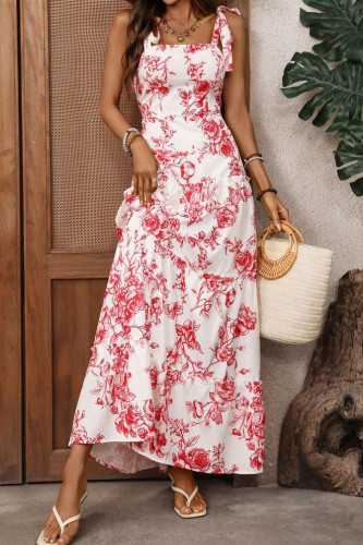 French Style Camisole Retro Printed Dress