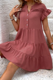 Loose Ruffled Short Sleeved Cake Dress
