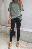 Solid Color Bat Short Sleeved T-shirt