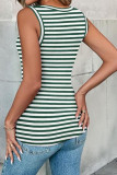 Summer Sleeveless Round Neck Ribbed Vest