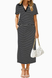 Lapel T-shirt Split Half Skirt 2-piece Set