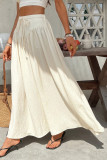 Solid Color Elastic Waist Beach Skirt