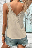 Lace Flower Sleeveless V-neck Vest