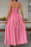Bohemian Slit Printed Strapless Dress