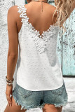 Lace Flower Sleeveless V-neck Vest