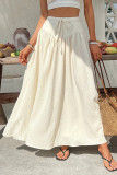 Solid Color Elastic Waist Beach Skirt