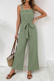 Solid Color Sleeveless Wide-leg Jumpsuit