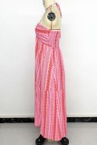 Bohemian Slit Printed Strapless Dress