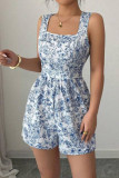U-neck Sleeveless Waist Cinching Jumpsuit