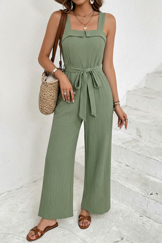 Solid Color Sleeveless Wide-leg Jumpsuit