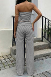Striped Strapless Vest Pants Two-piece Set
