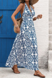 Beach Backless Sleeveless Waist Cinched Dress