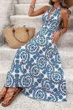 Beach Backless Sleeveless Waist Cinched Dress