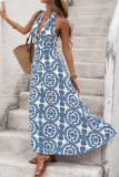 Beach Backless Sleeveless Waist Cinched Dress