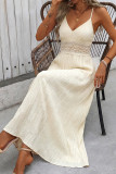 Vacation Style Lace Backless Camisole Dress