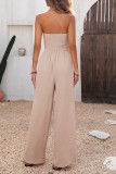 Solid Color Sleeveless Strapless Jumpsuit