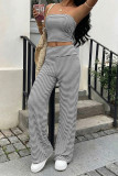 Striped Strapless Vest Pants Two-piece Set