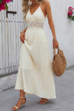 Vacation Style Lace Backless Camisole Dress