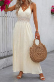 Vacation Style Lace Backless Camisole Dress