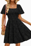 Short Sleeved Square Neck Floral Print Dress