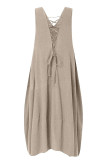 V-neck Sleeveless Pocket Dress