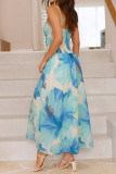 Holiday Style Floral Print Sleeveless Dress