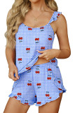 Bow Print Vest Shorts Pajamas 2-piece Set