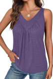 Solid Color V-neck Sleeveless Vest