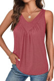 Solid Color V-neck Sleeveless Vest
