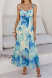 Holiday Style Floral Print Sleeveless Dress