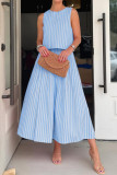Striped Printed Vest Skirt 2-piece Set