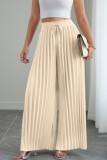High Elastic Waisted Pleated Wide Leg Pants