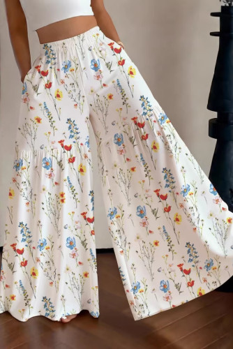 Floral High Waisted Loose Wide Leg Pants