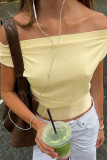 Solid Color Slanted Neck Off Shoulder Sweater
