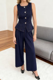 Sleeveless Vest Wide Leg Jeans 2-piece Set